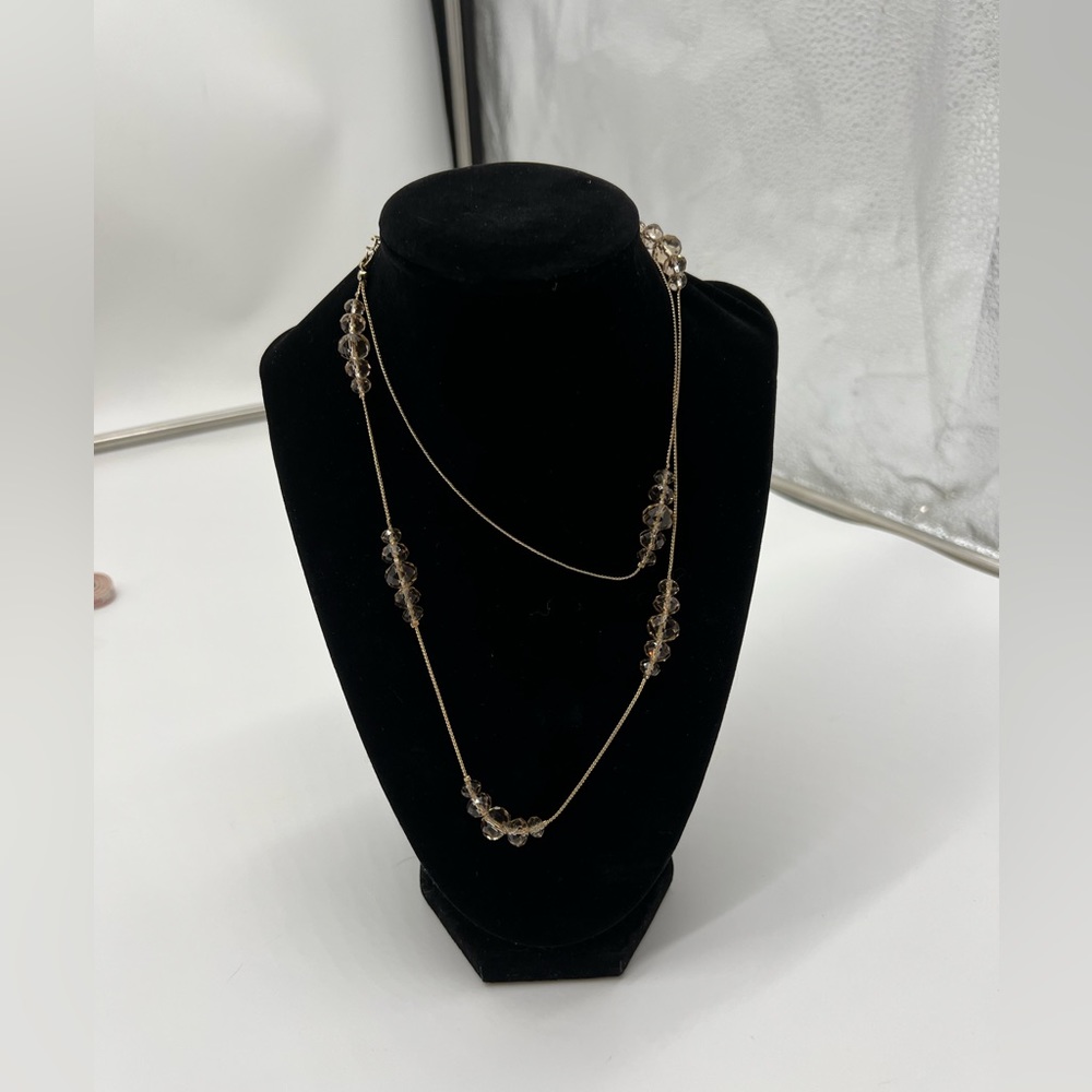 Amber Colored Beaded Necklace